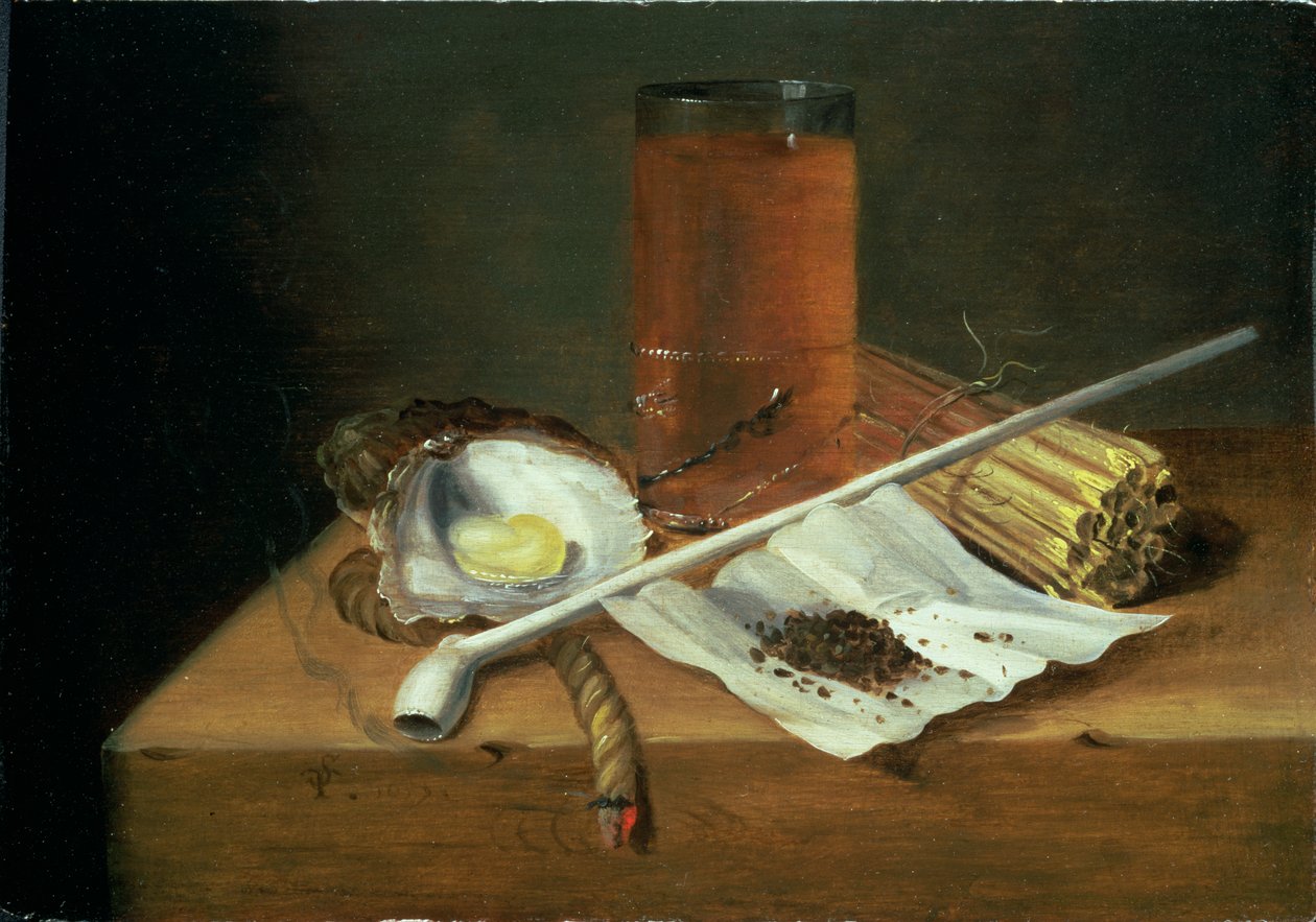 Nature morte avec accessoires pour fumer, 1659 - Casparus Smits