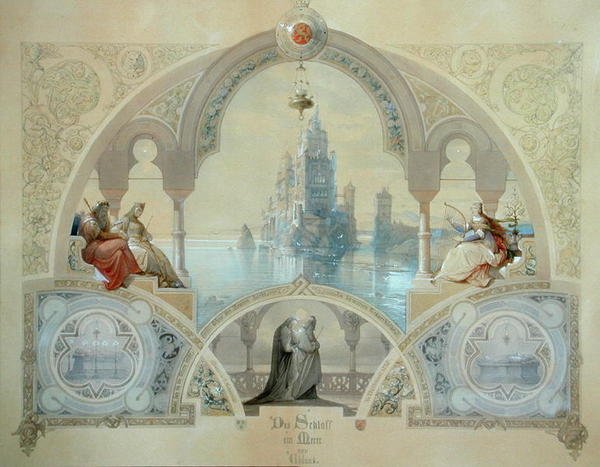 Le château près de la mer - Casper Johann Nepomuk Scheuren