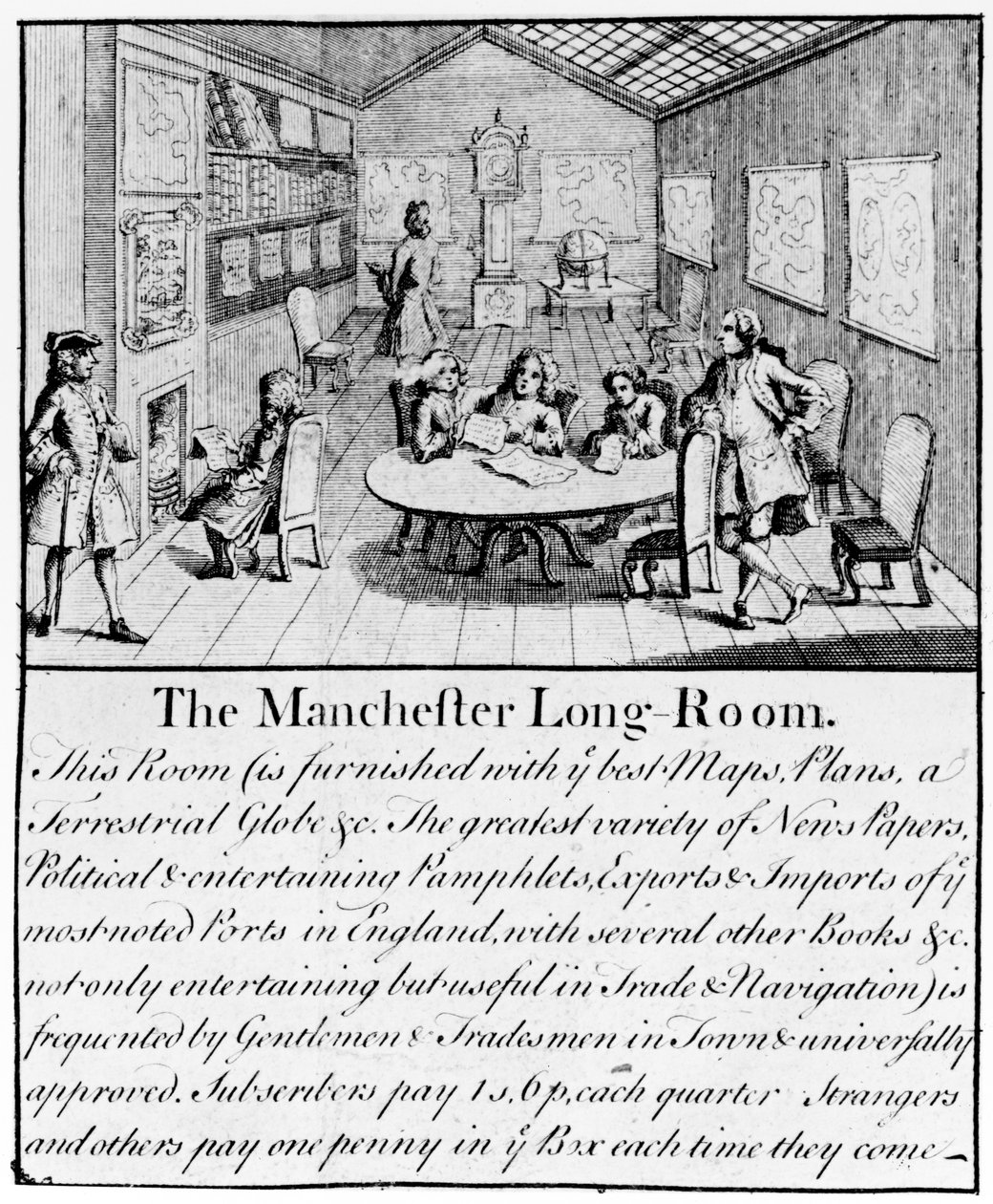 La Grande Salle de Manchester, 1751 (détail) - Casson and Berry
