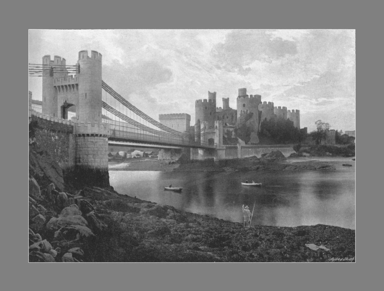 Château et ponts de Conway, vers 1900 - Catherall and Pritchard