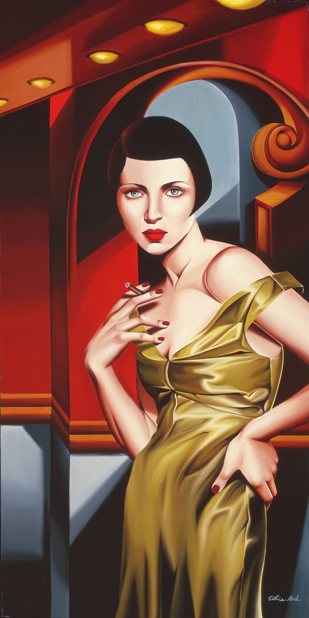 Robe en satin olive - Catherine Abel