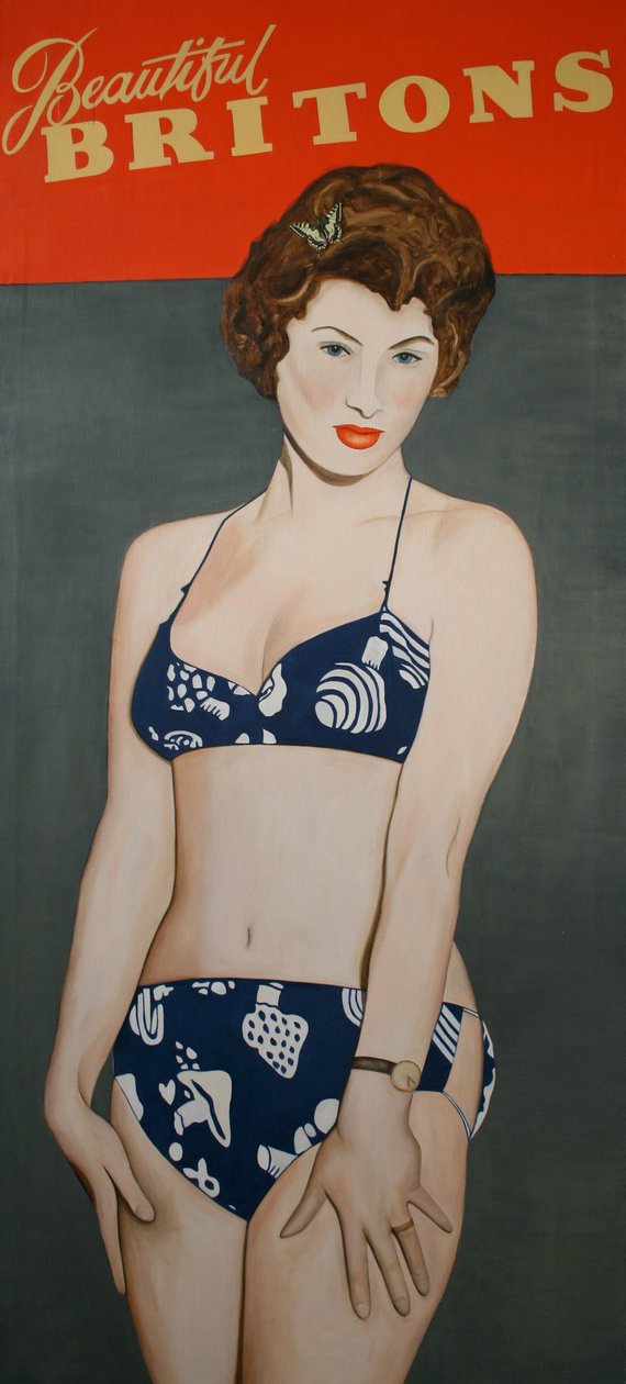 Beautiful Britons, 2007 (huile sur lin) - Cathy Lomax