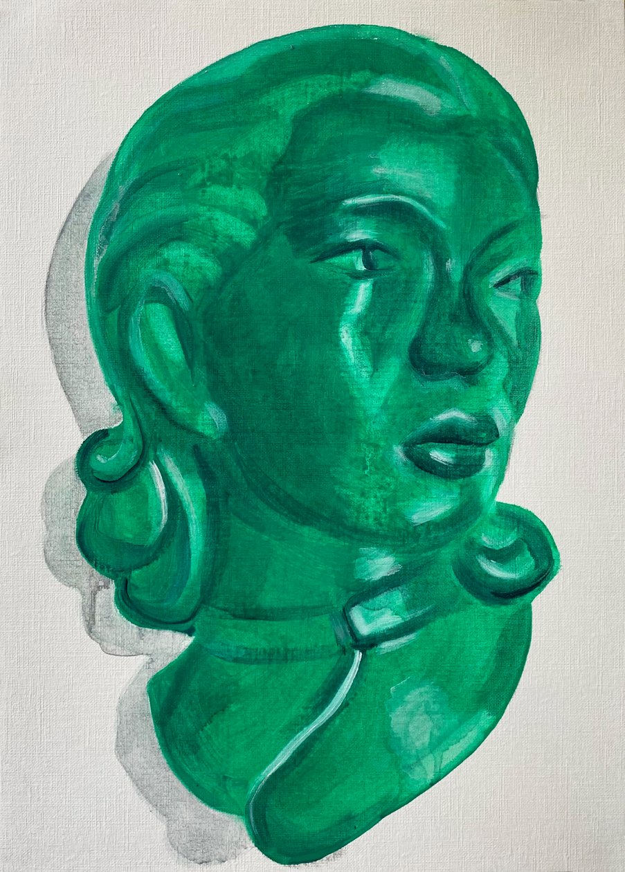 Conceal, 2021 (huile sur papier) - Cathy Lomax