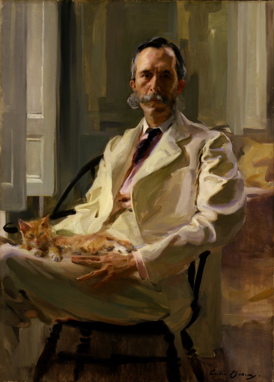 Homme avec le chat (Henry Sturgis Drinker) - Cecilia Beaux