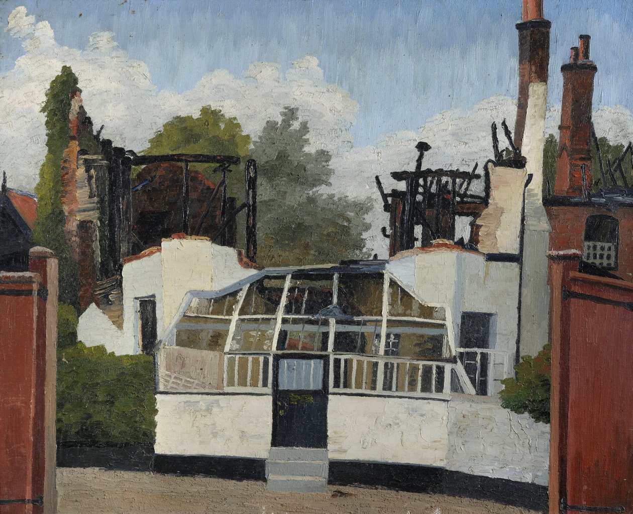 École dévastée, Dedham - Cedric Morris