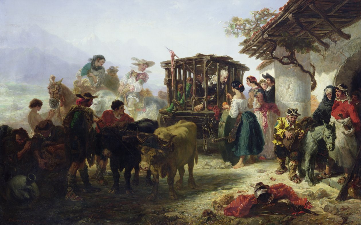 Don Quichotte en cage - Celestin Francois Nanteuil