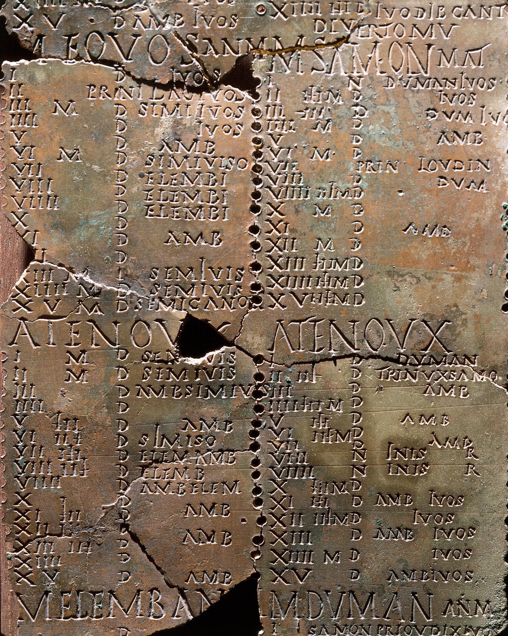 Calandre sur plaques de bronze, de Coligny - Celtic