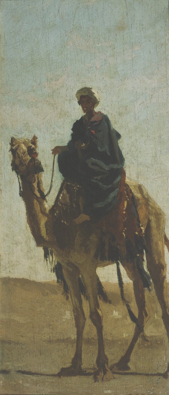 Conducteurs de chameaux dans le désert - Cesare Biseo