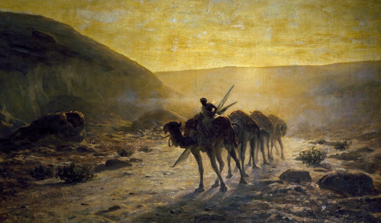 Dans le désert, peinture par Cesare Biseo - Cesare Biseo
