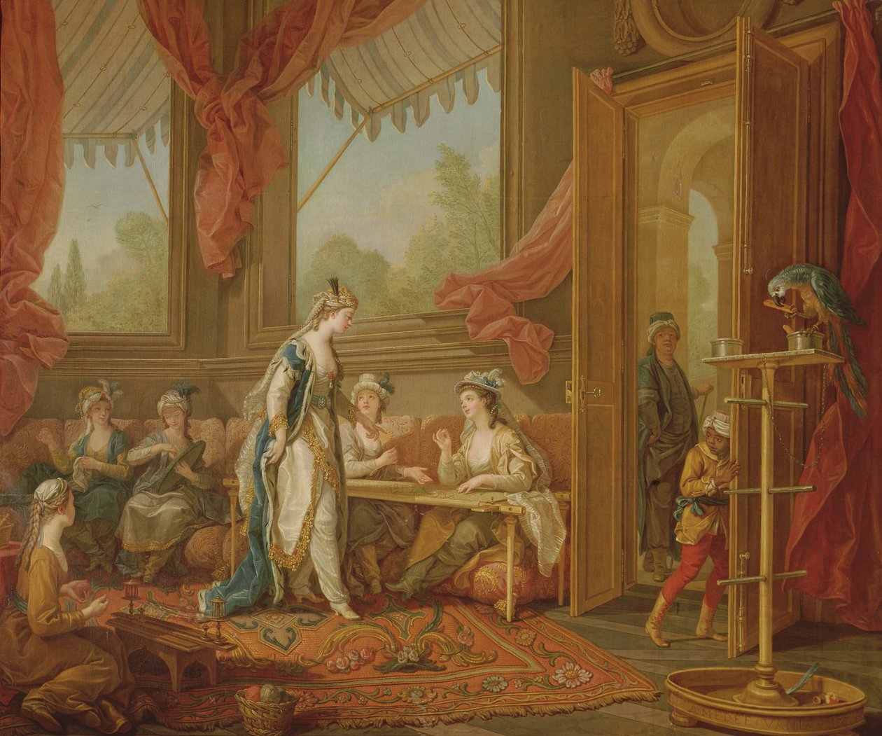 La Sultane commandant des tapisseries aux Odalisques - Charles Amedee Philippe van Loo