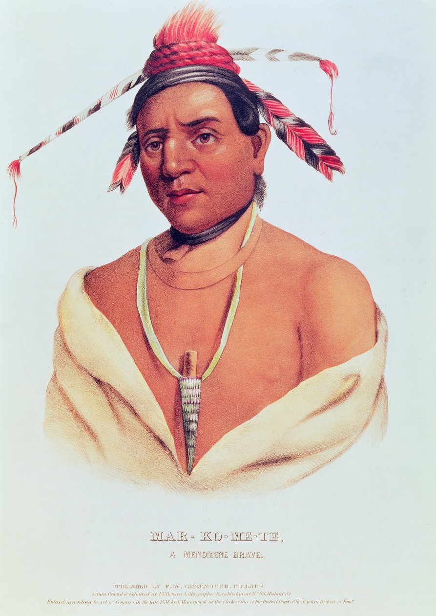 Portrait de Mar-Ko-Me-Te, un brave Menomene, 1838 - Charles Bird King