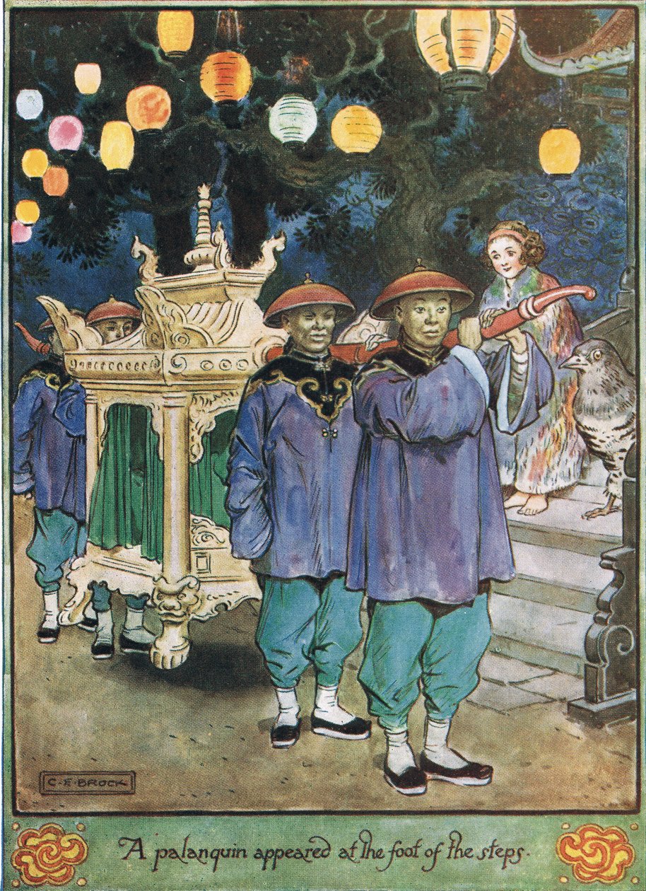 Un palanquin apparut au pied des marches, illustration de 