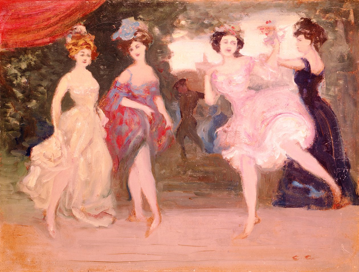 Quatre danseuses sur scène - Charles Edward Conder