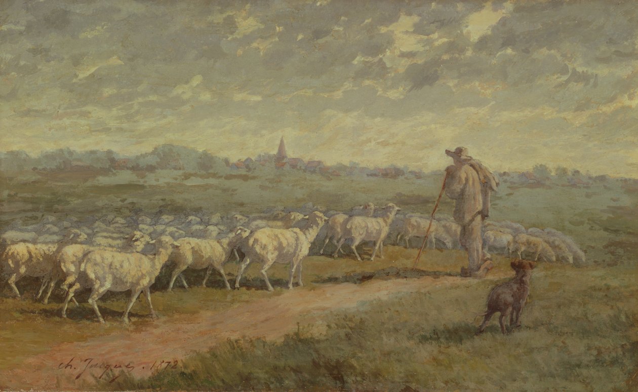 Paysage avec un Troupeau de Moutons, 1872 - Charles Emile Jacque
