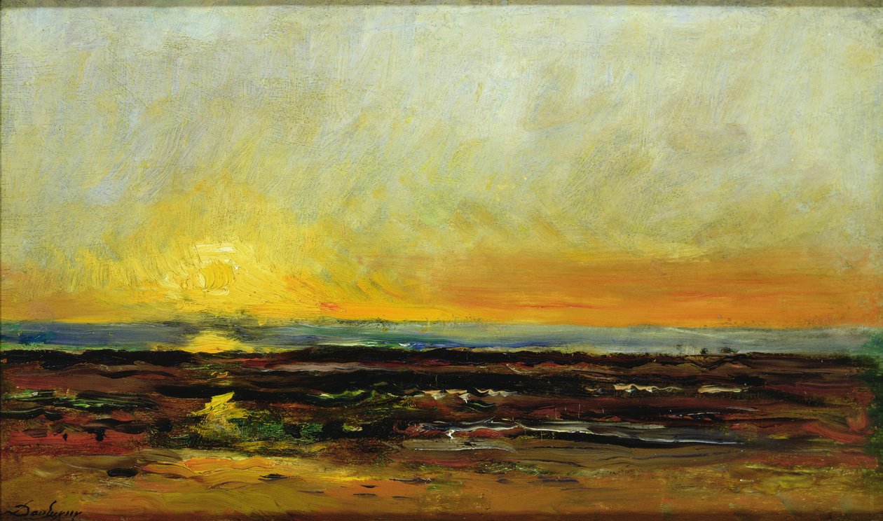 Coucher de soleil sur la côte - Charles Francois Daubigny