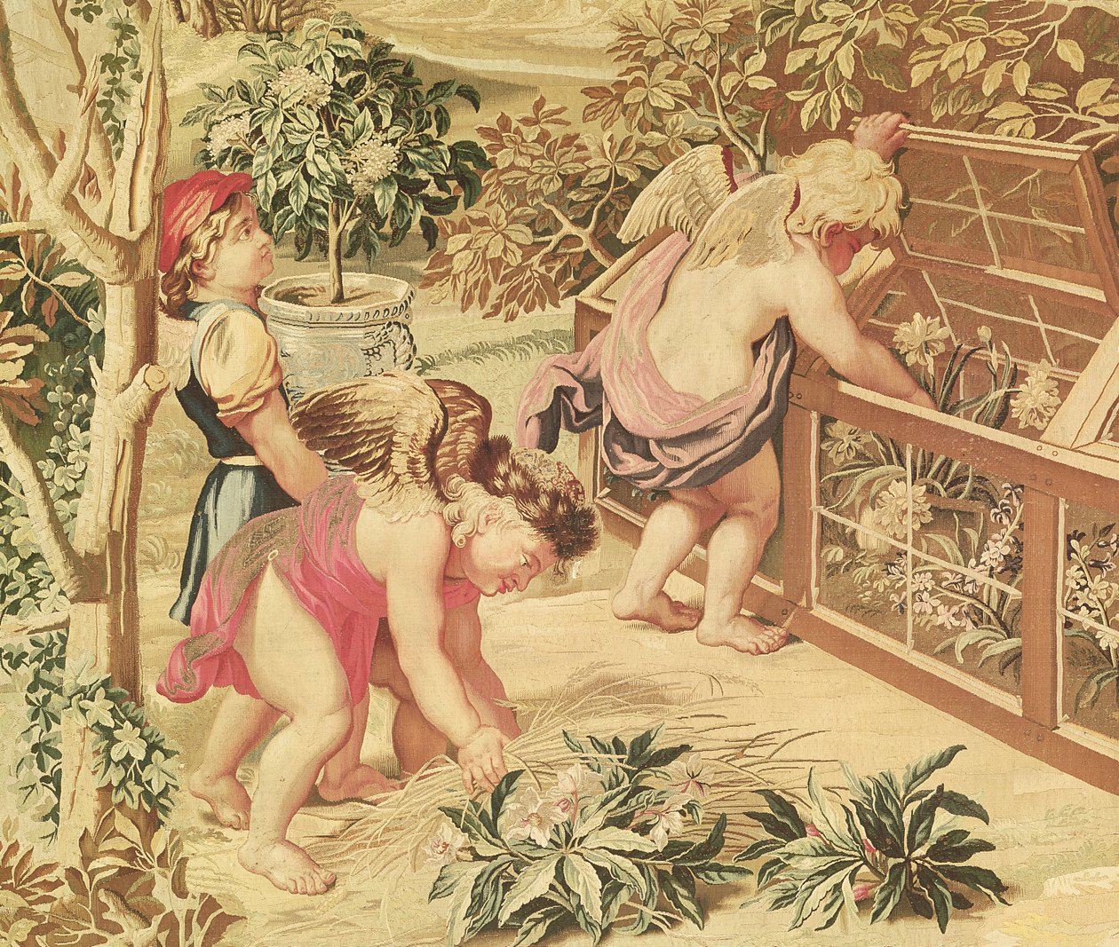 Enfants jardinant (d