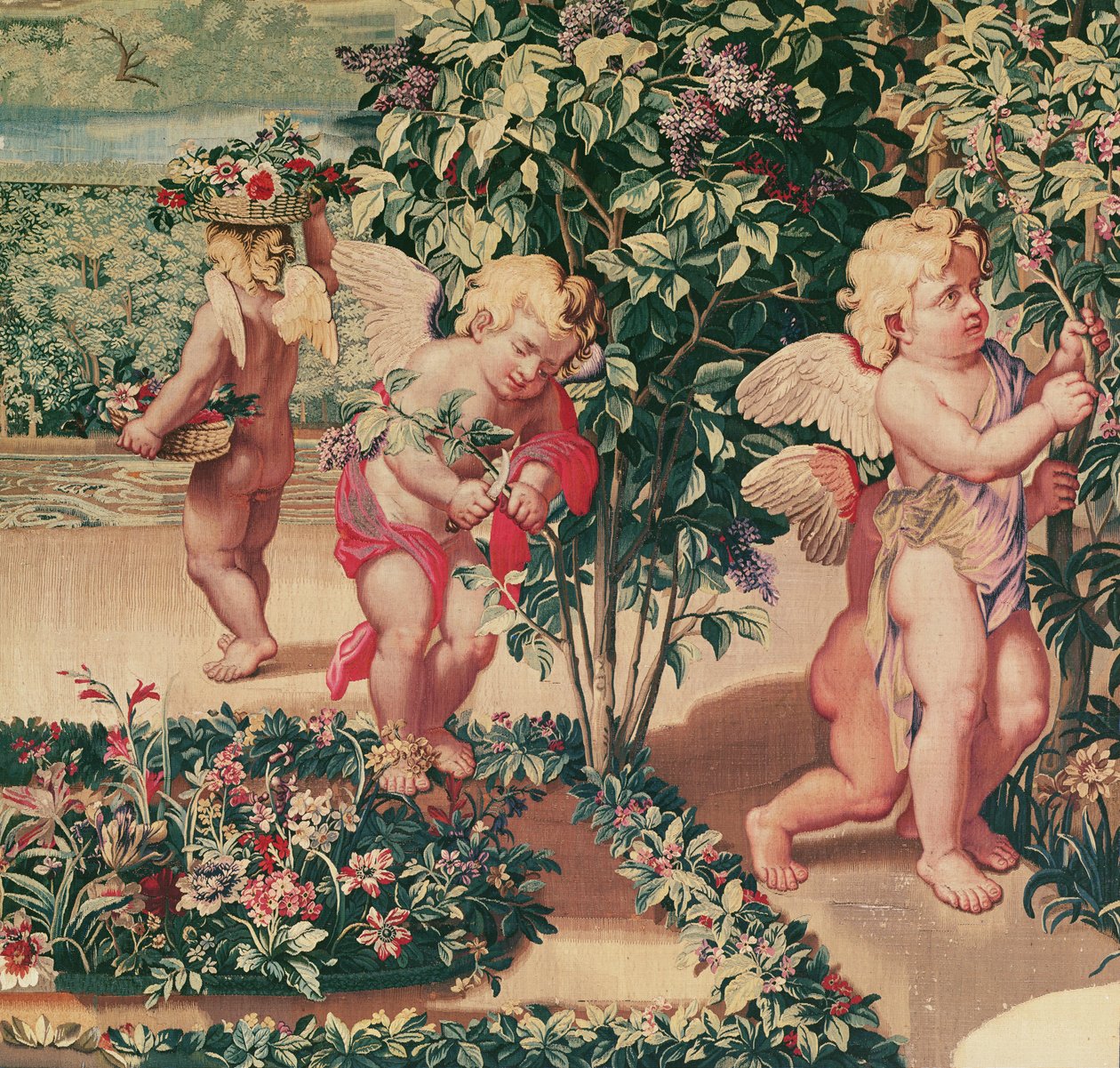 Enfants jardinant (d