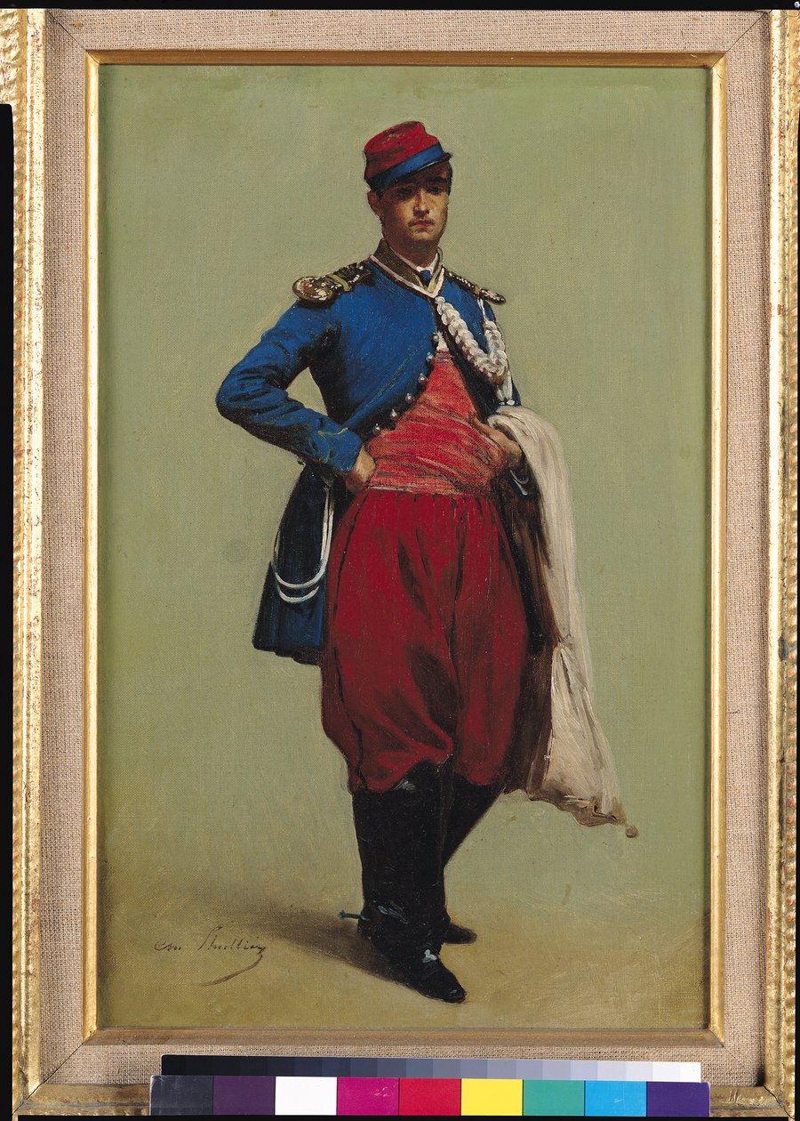 Portrait de Claude Monet (1840-1926) en uniforme, 1861 - Charles Marie Lhuillier