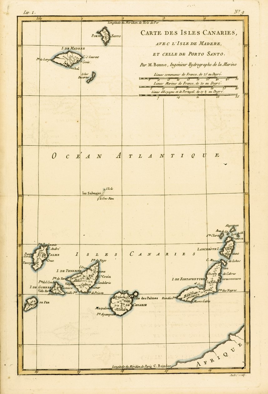 Les îles Canaries, avec Madère et Porto Santo, de 