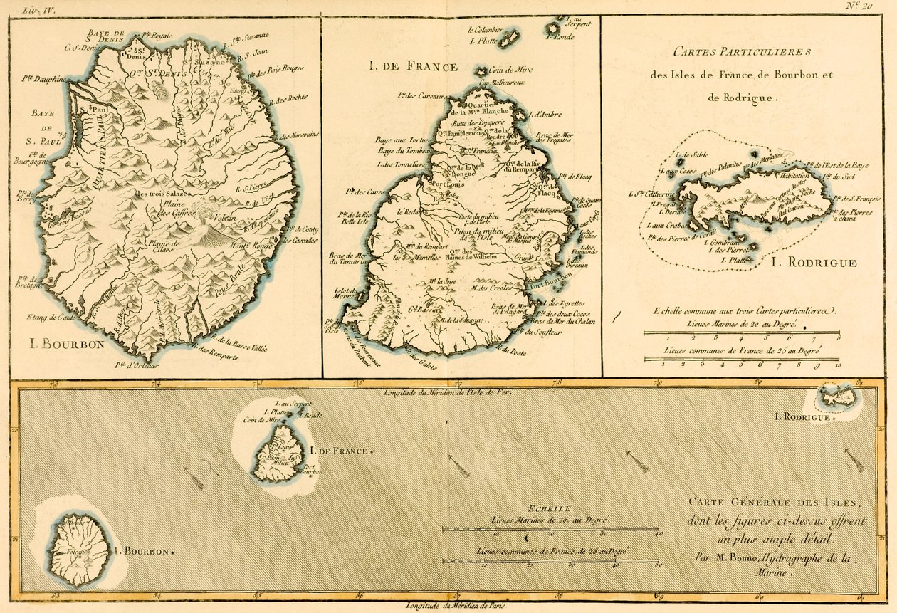 Les Îles de Rodriguez, Isle de France et Bourbon, de 