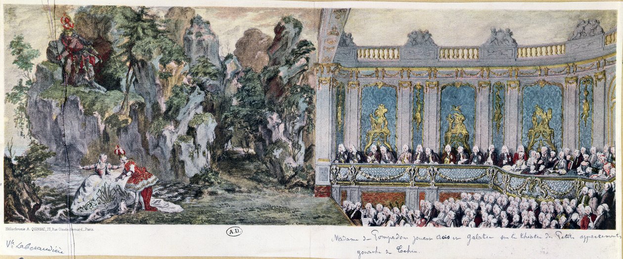 Jeanne Antoinette Poisson (1721-64), Marquise de Pompadour et le Vicomte de Rohan jouant dans l