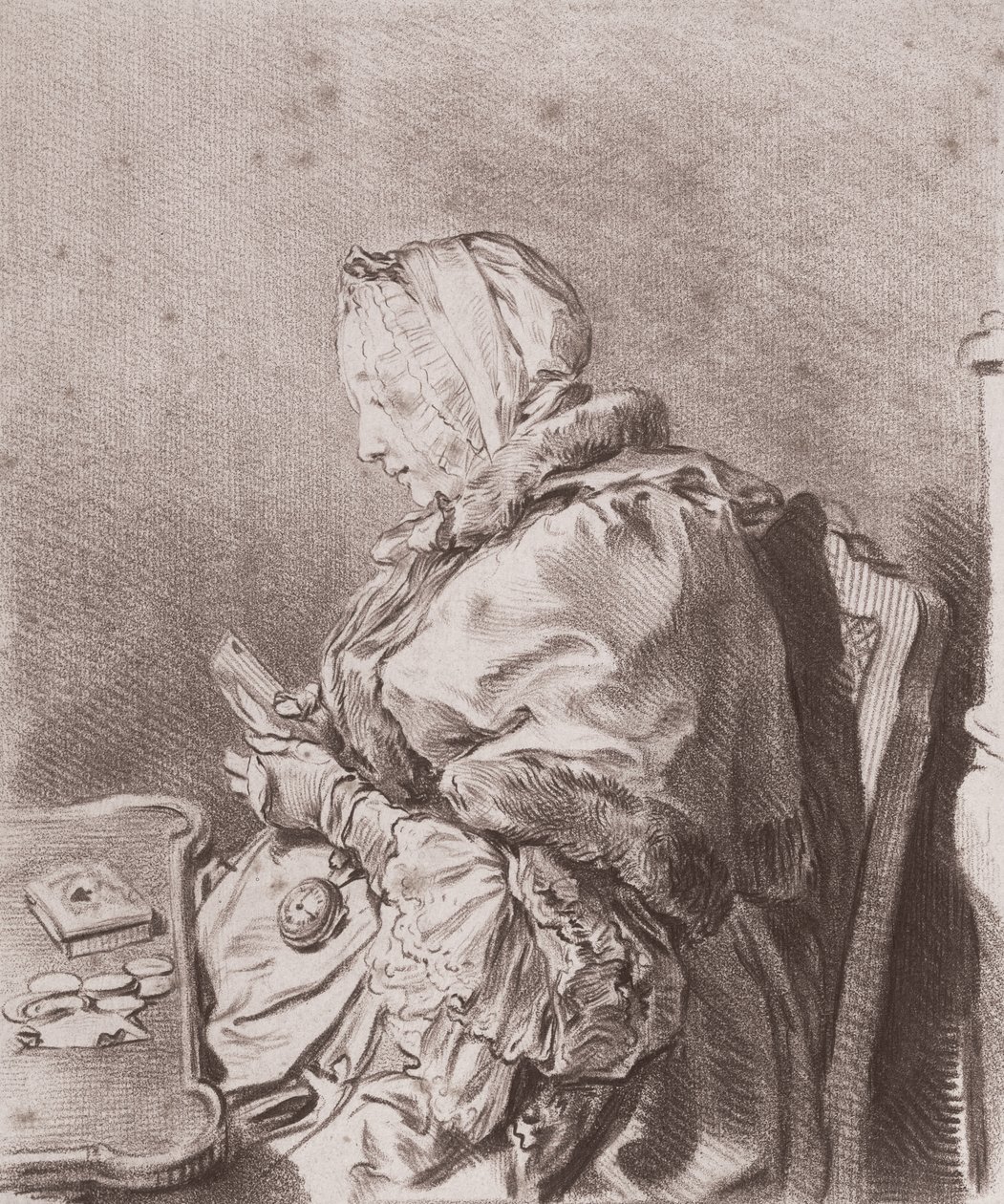 Portrait de Madame Marie Thérèse Rodet Geoffrin (1699-1777) 1746 - Charles Nicolas II Cochin