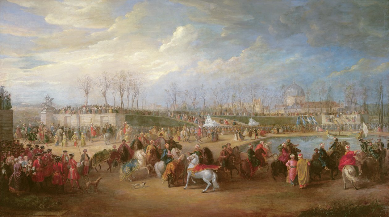 Mehemet Effendi, ambassadeur turc, arrive aux Tuileries le 21 mars 1721, après 1721 - Charles Parrocel