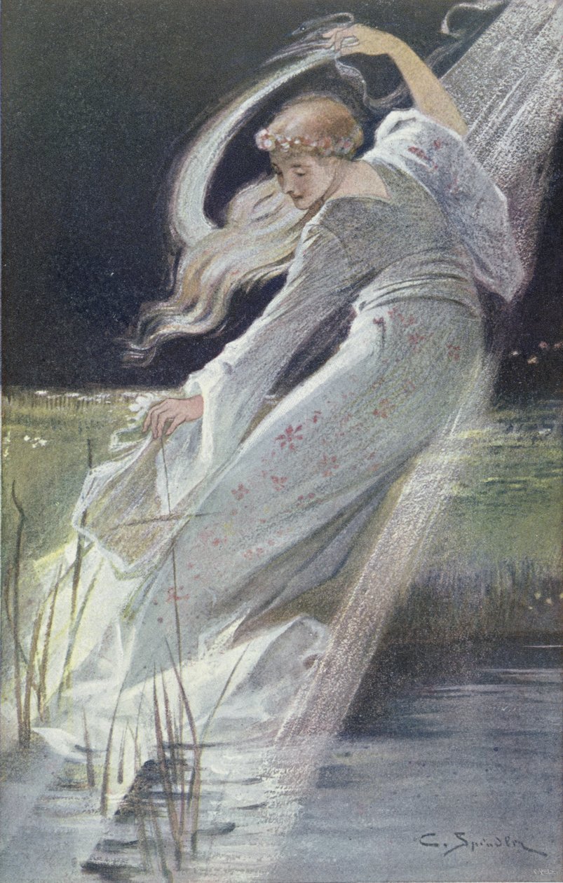 La Dame Blanche de la rivière Fecht, illustration des Légendes d