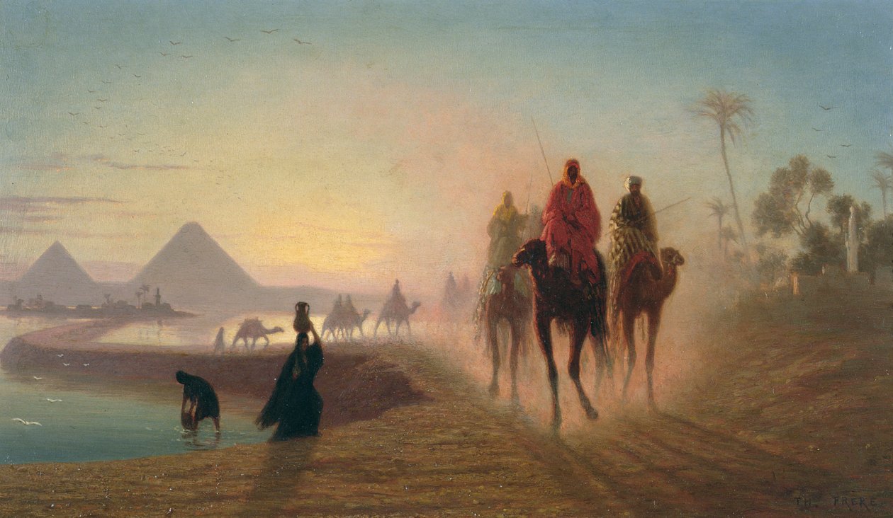 La route vers les pyramides - Charles Theodore Frere
