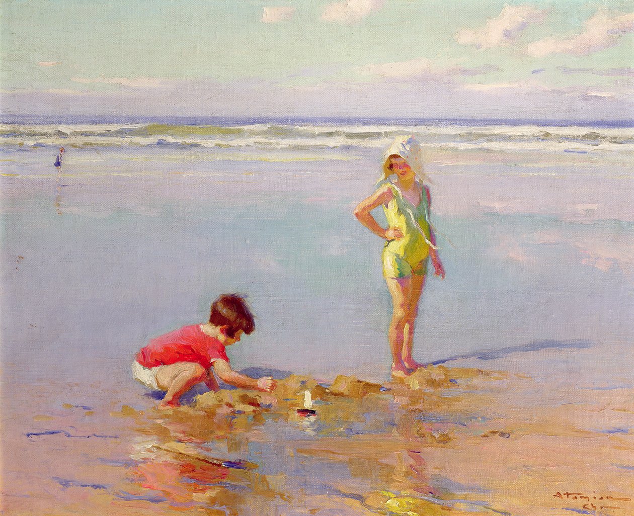 Enfants sur la plage - Charles Garabed Atamian