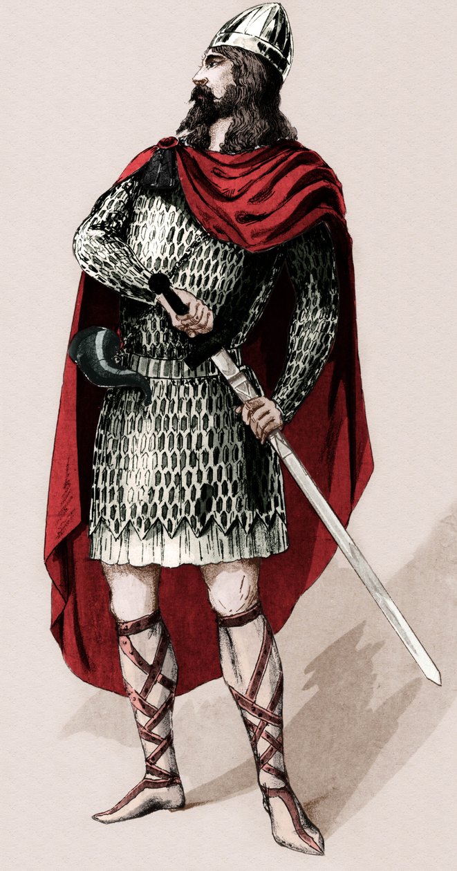Chevalier français Roland de Roncevaux (impression) - Charles Bianchini