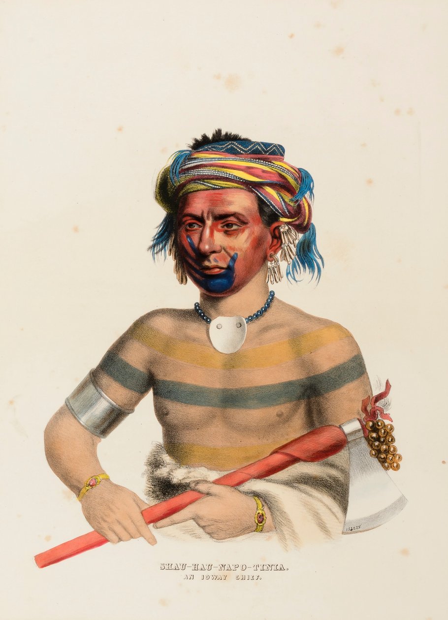 SHAU-HAU-NAPO-TINTA. UN CHEF IOWAY. - Charles Bird King