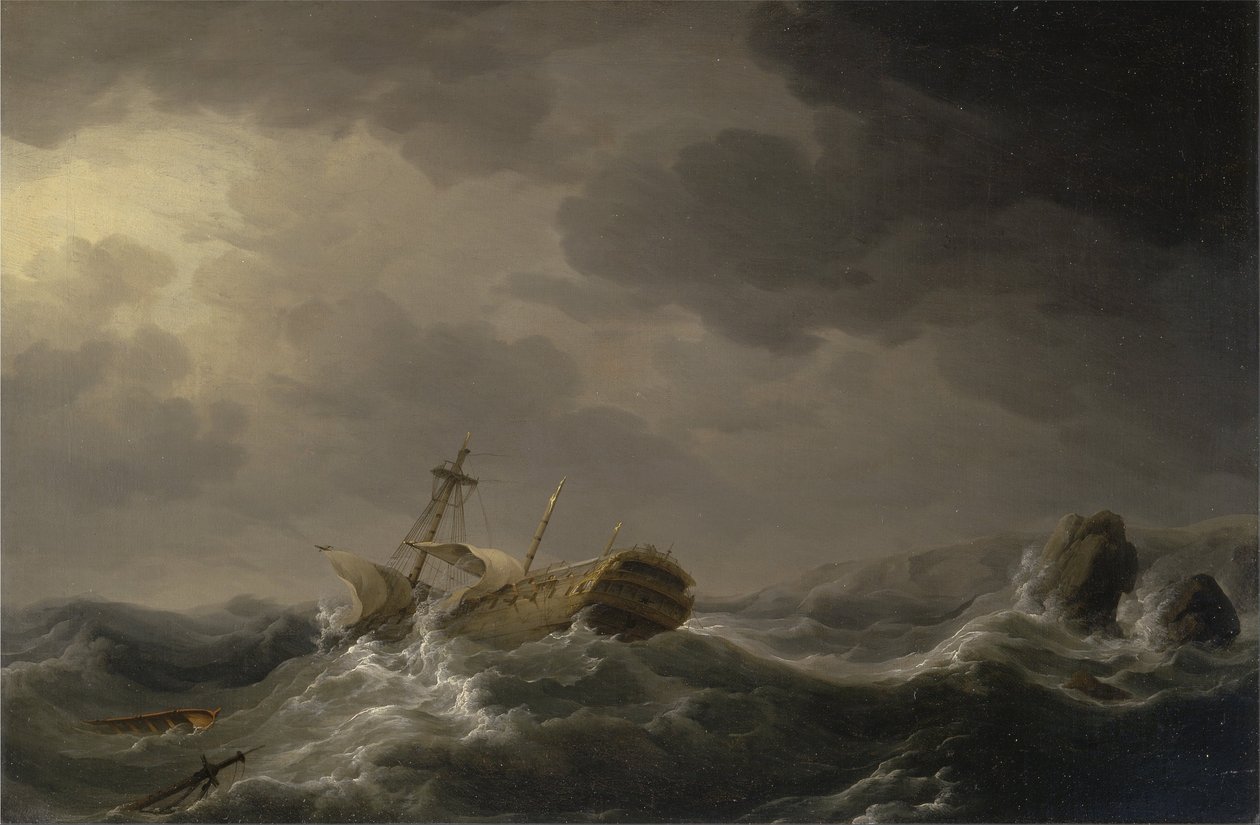 Naufrage sur une côte rocheuse - Charles Brooking