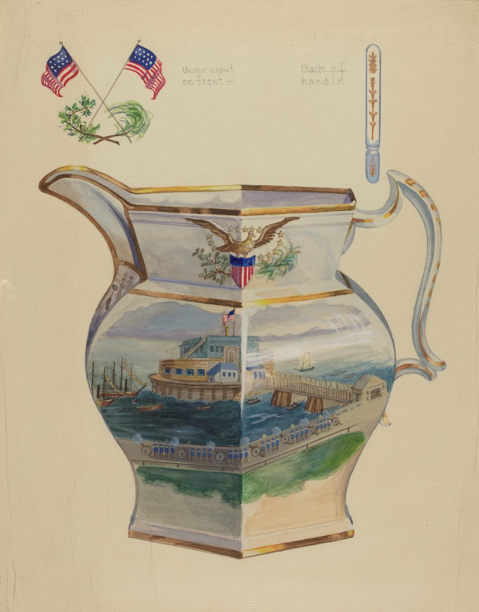 Pichet en porcelaine émaillée - Charles Caseau