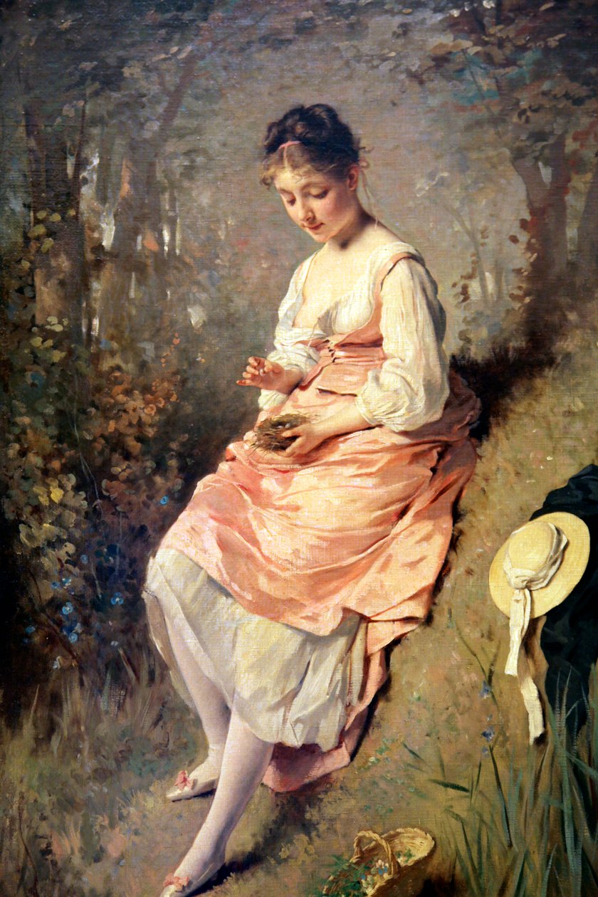 Fille avec un nid d