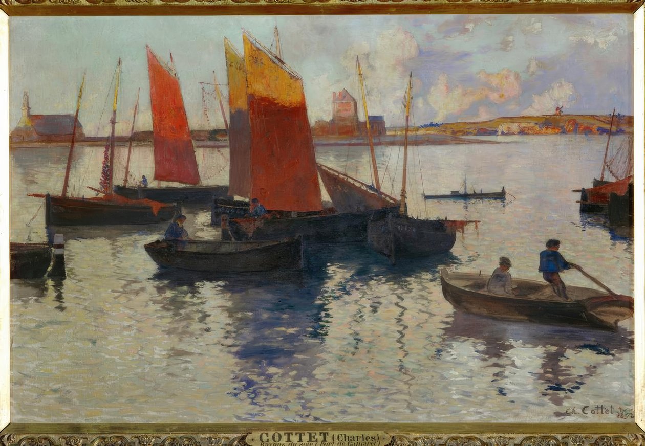 Rayons du soir, port de Camaret - Charles Cottet