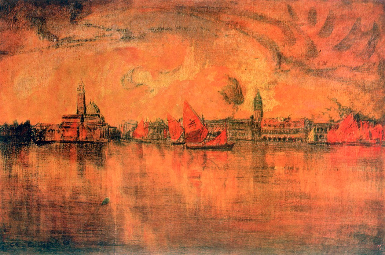 Vue de Venise depuis la mer, vers 1896 - Charles Cottet