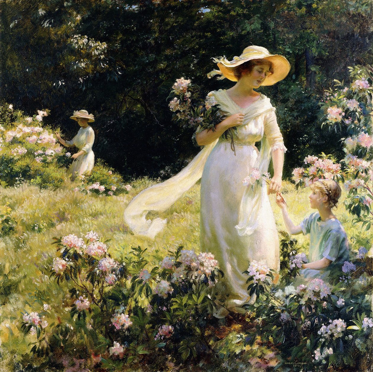 Parmi les fleurs de laurier - Charles Courtney Curran