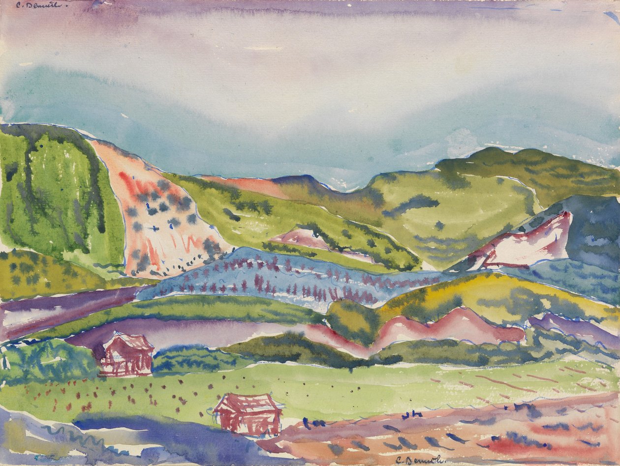 Montagne avec Maison Rouge, c.1913 - Charles Demuth