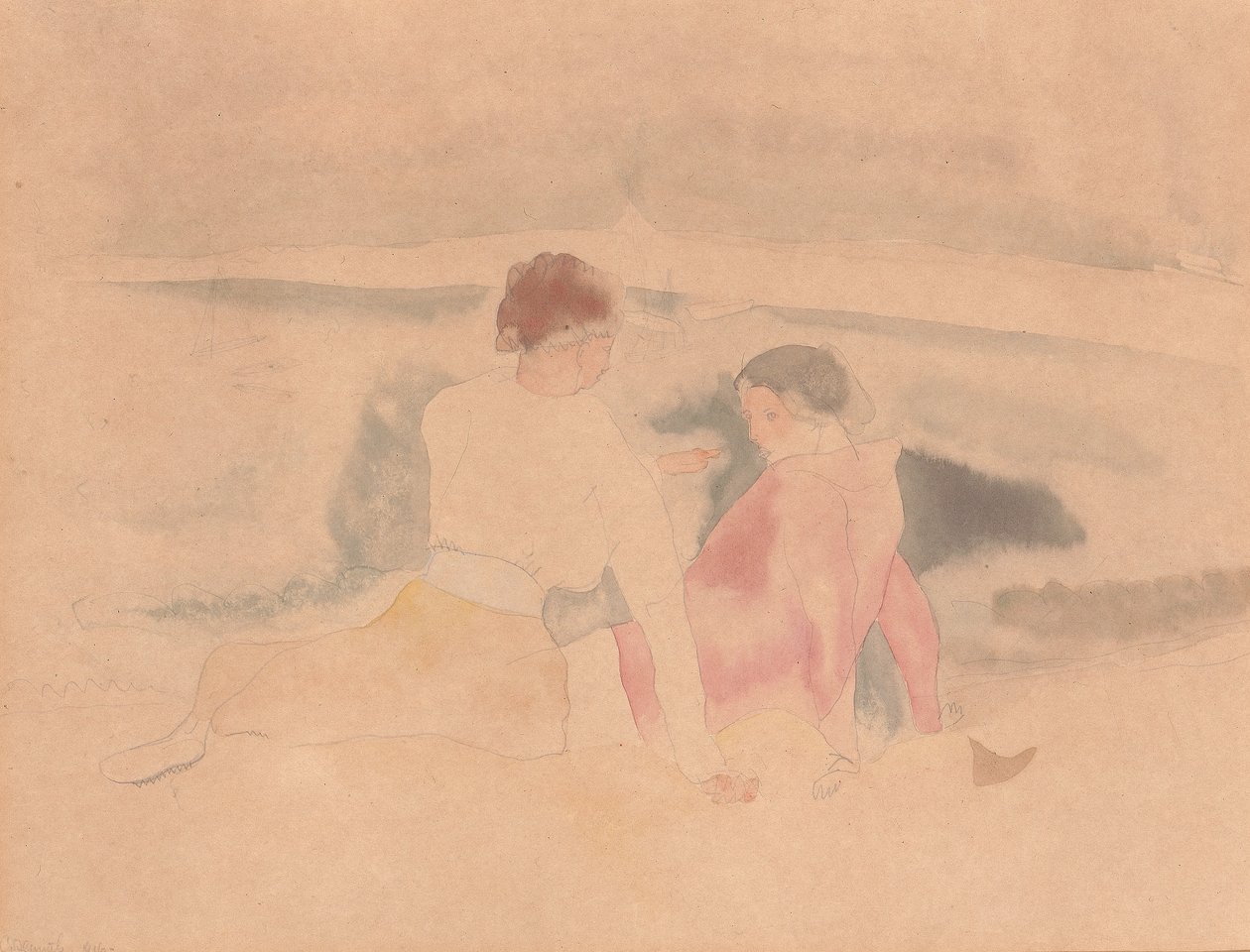Sans titre (Deux femmes et des bateaux) - Charles Demuth
