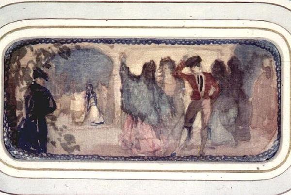 Scène espagnole : Figures et bâtiments - Charles Edward Conder