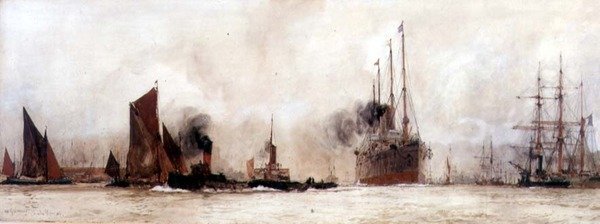 Sur la Tamise, Gravesend - Charles Edward Dixon