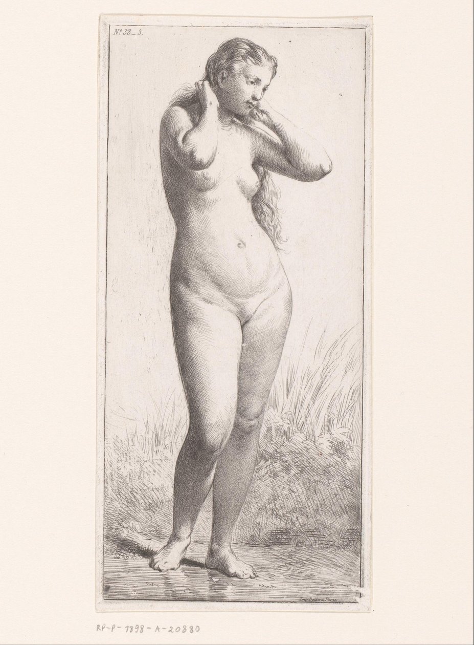 Femme nue debout - Charles Emile Jacque (attributed to)