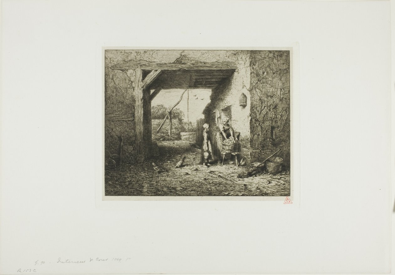 Intérieur de cour - Charles Emile Jacque