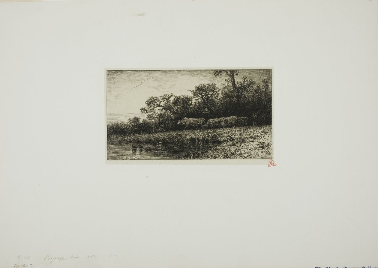 Paysage du soir - Charles Emile Jacque