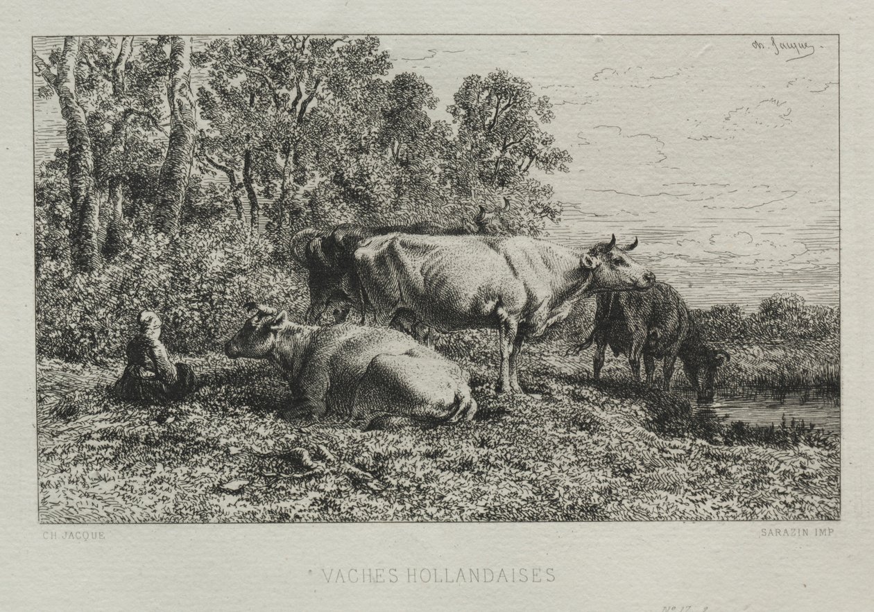 Vaches hollandaises - Charles Emile Jacque