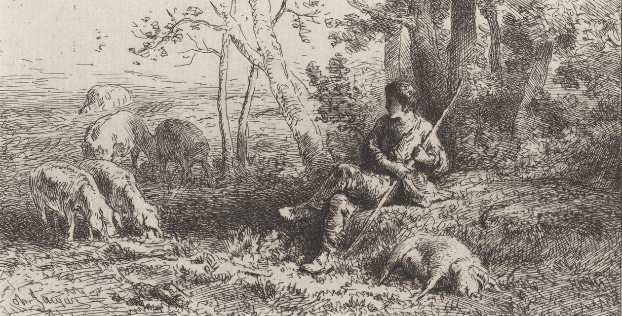 Petit troupeau de cochons, 1864 - Charles Emile Jacque