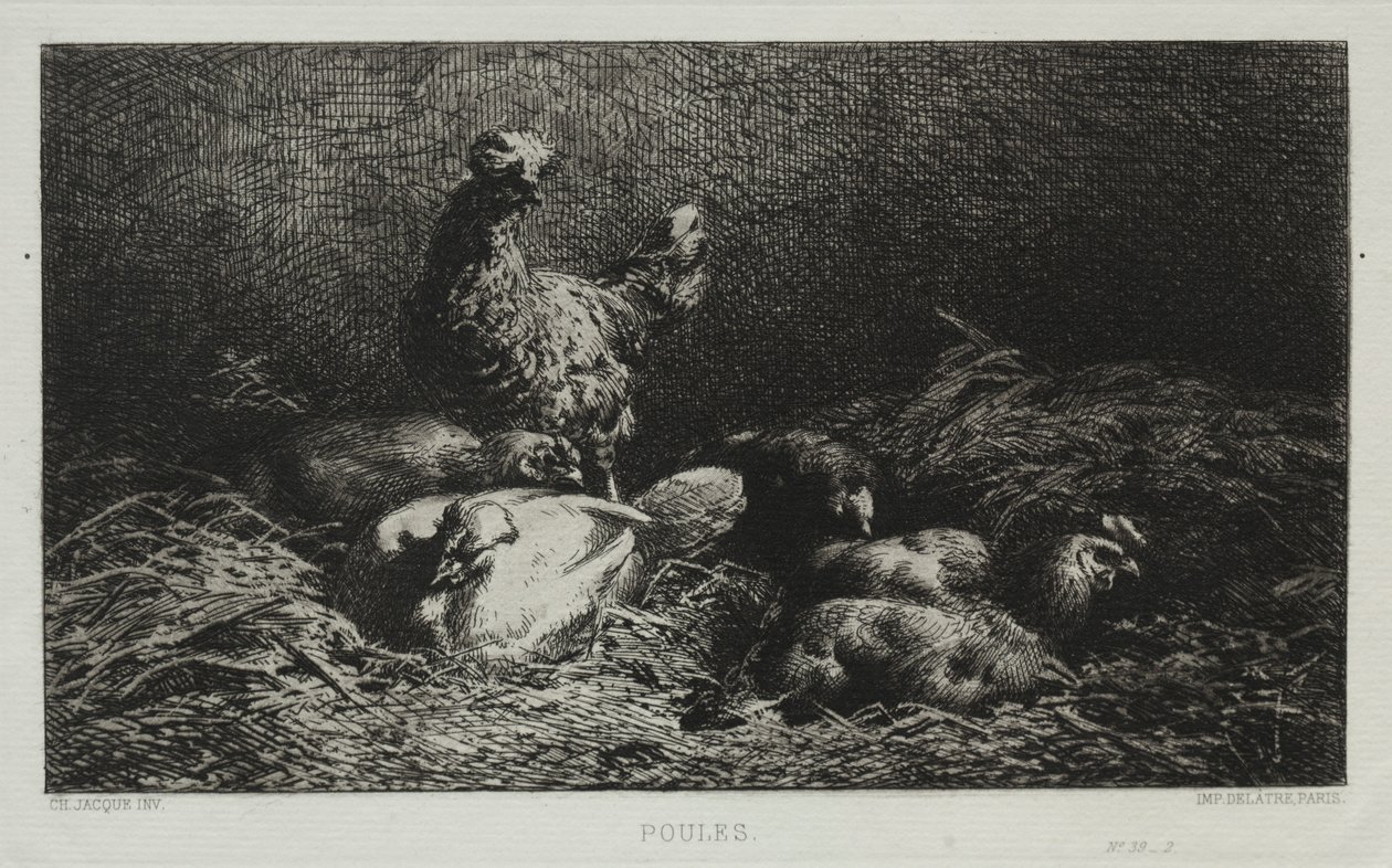 Les Poules - Charles Emile Jacque