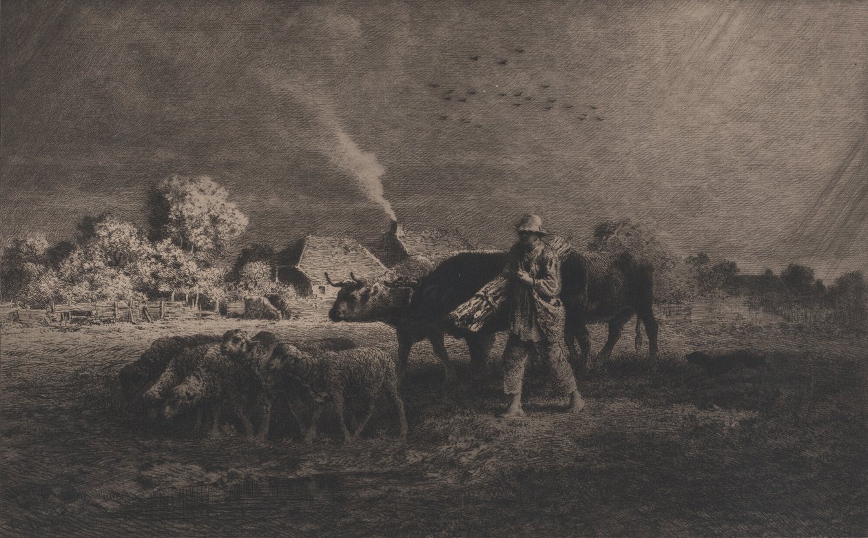 La Tempête, 1865 - Charles Emile Jacque