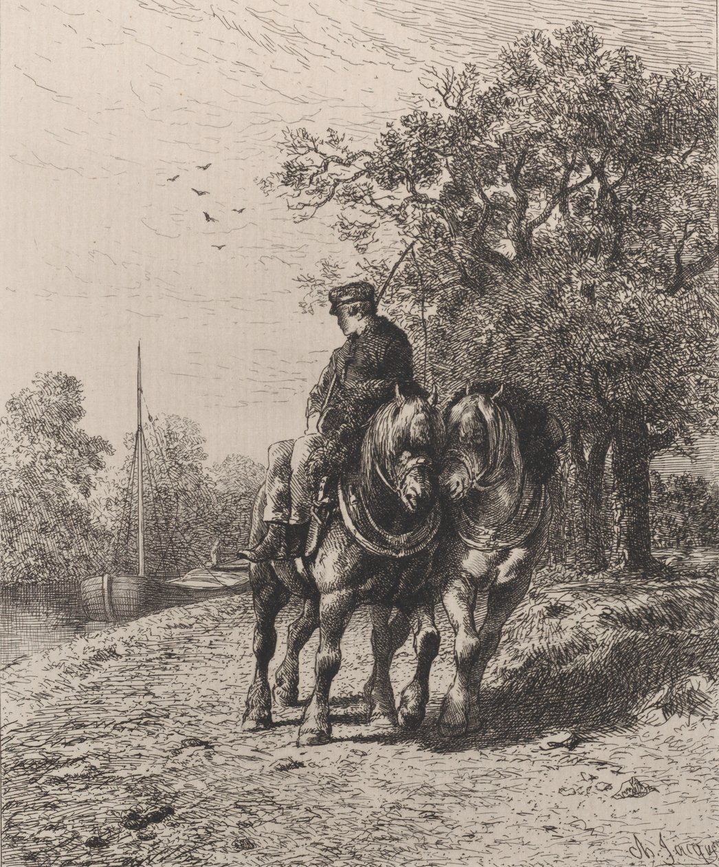 Chemin de halage, 1864 - Charles Emile Jacque